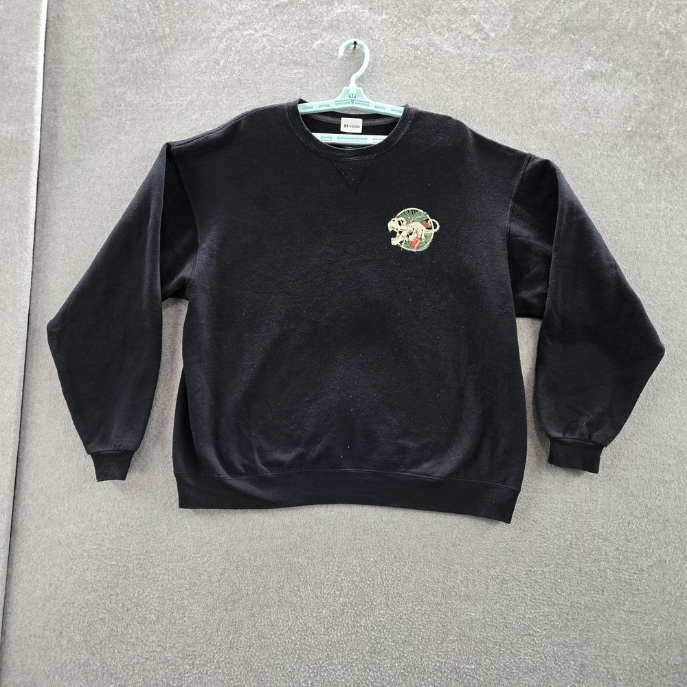Jurassic World Men Sweatshirt XL Black Graphic Print Dinosaur Skeleton